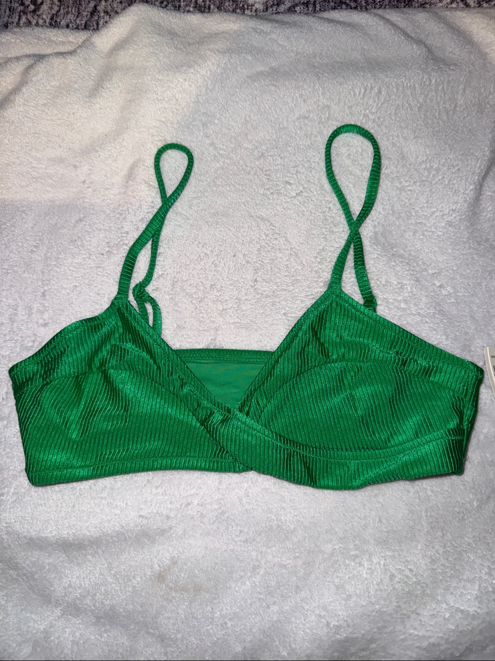 aerie Green Ribbed Swim Bralette